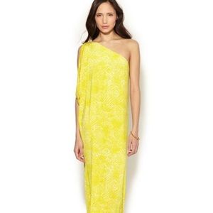 T bags Los Angeles One shoulder yellow maxi dress